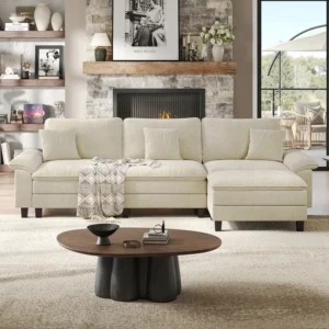 123'' Cloud Modular Couch Sofa, Oversized 3 Seat Comfy Sofa For Living Room