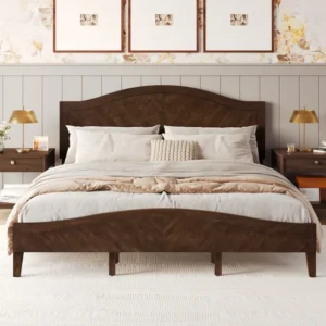 Adrian Adjustable Height Solid Wood Platform Bed